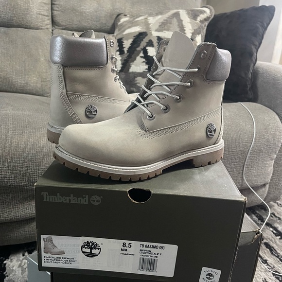 Timberland Gray Combat Boots - Picture 1 of 4